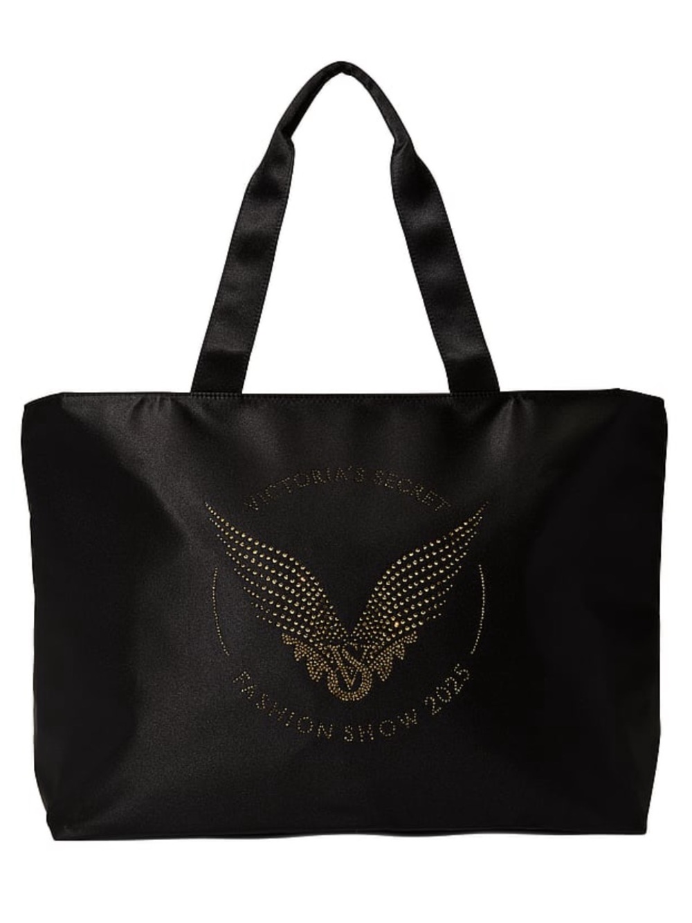Victoria's Secret Black Tote with Gold Studded Wing Design
